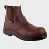 Calzado industrial 5005 Café estilo botín chelsea 100% dieléctrico con puntera de protección